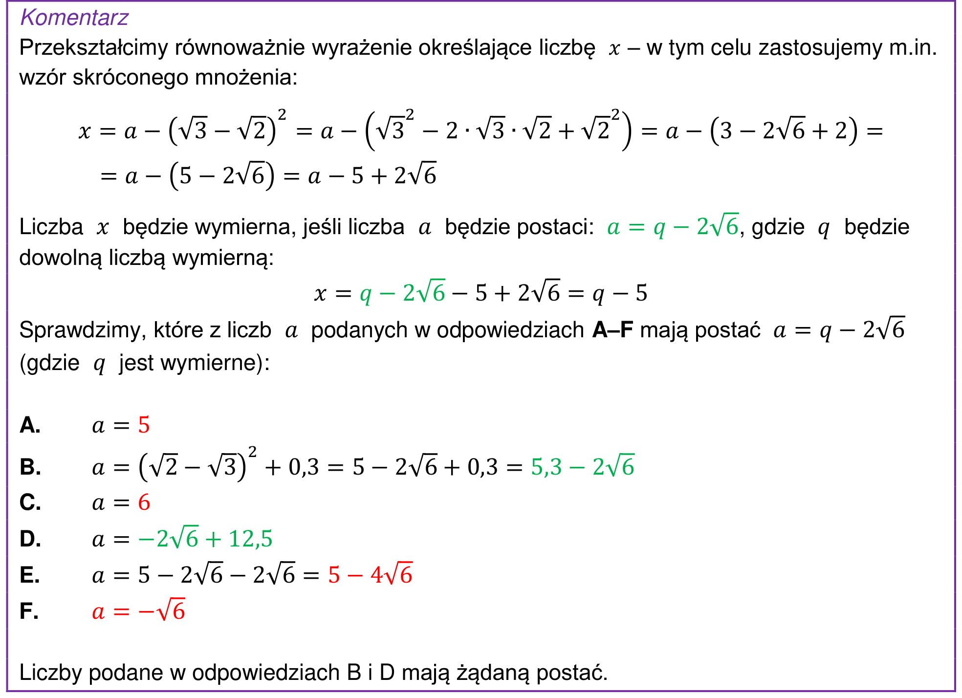 Informator maturalny 2024 – podstawa, komentarz do zadania 15