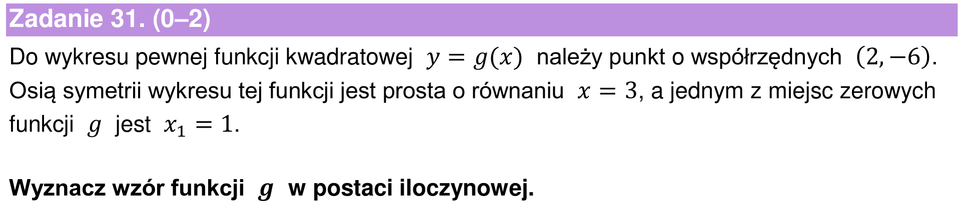 Informator maturalny 2024 – podstawa, zadanie 31