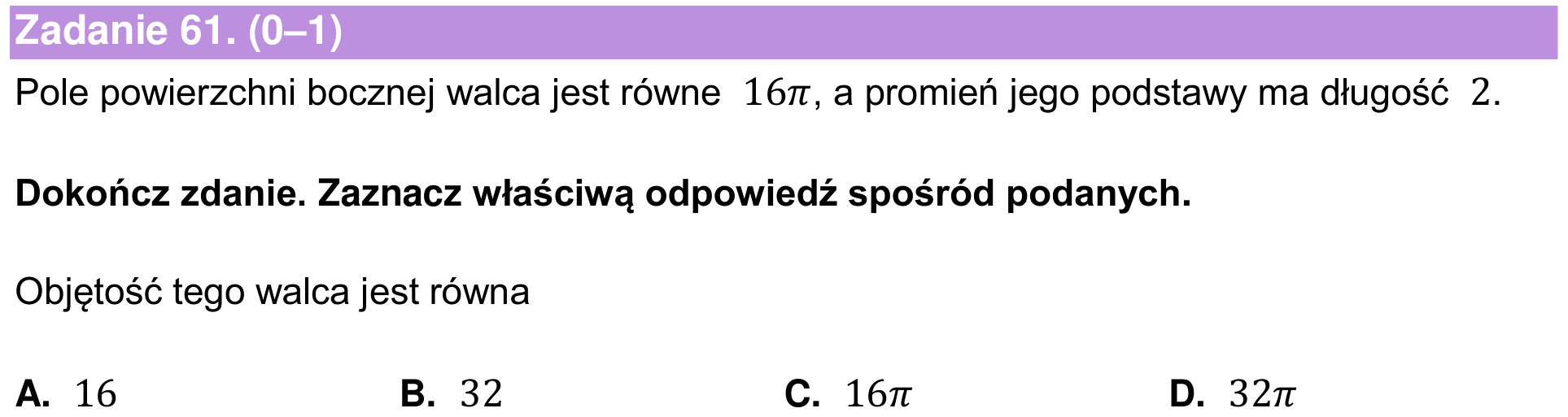Informator maturalny 2024 – podstawa, zadanie 61
