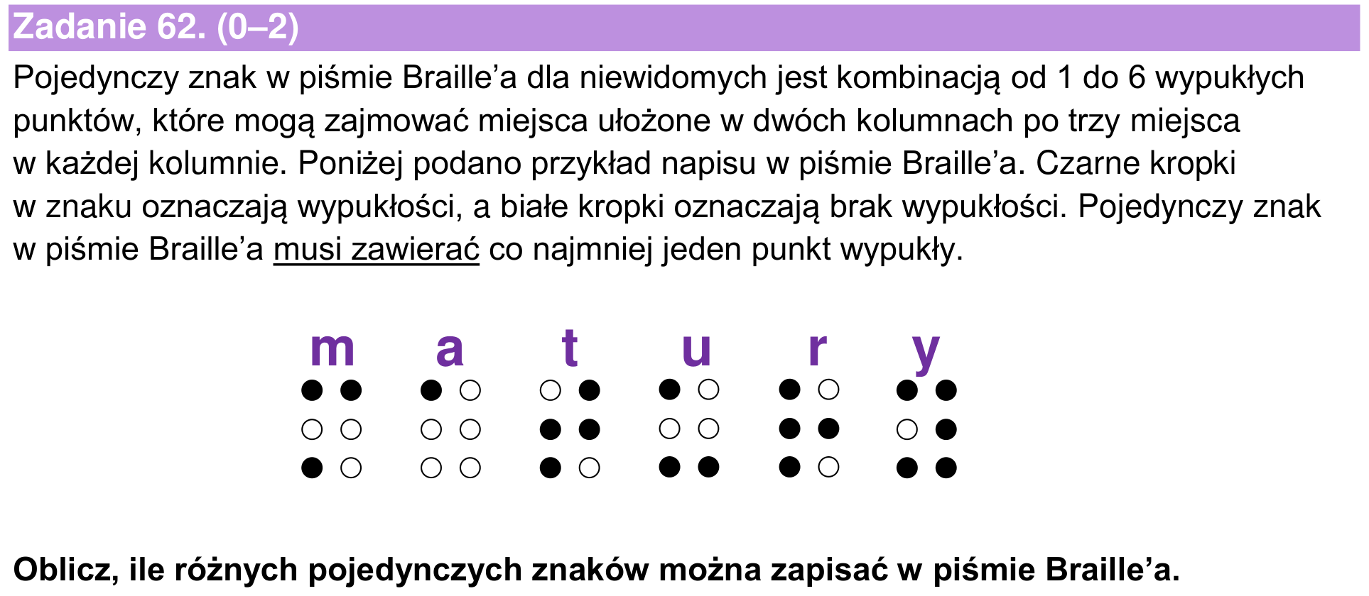Informator maturalny 2024 – podstawa, zadanie 62