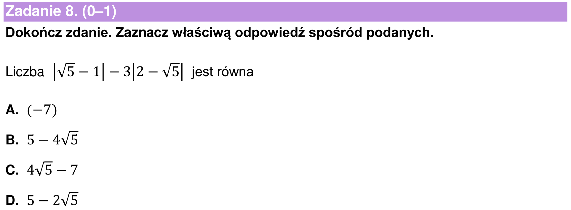 Informator maturalny 2024 – podstawa, zadanie 8
