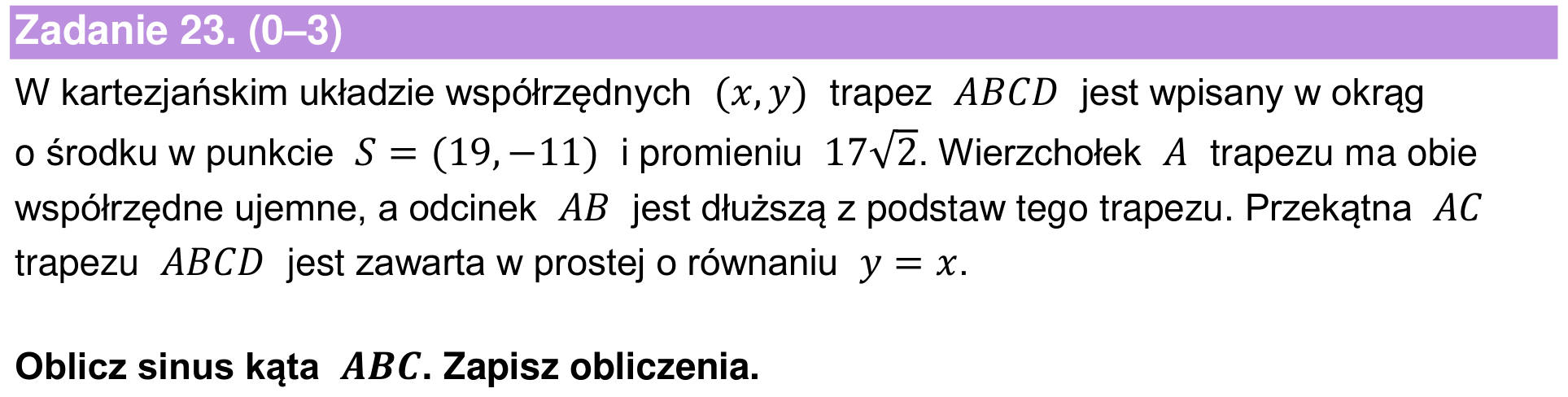 Informator maturalny 2024 – rozszerzenie, zadanie 23