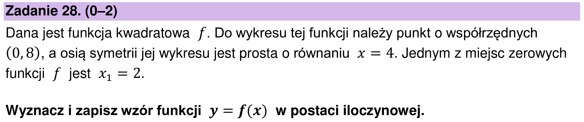 Zbiór zadań 2022 – podstawa, zadanie 28