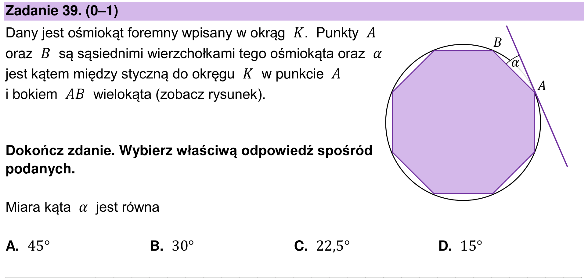 Zbiór zadań 2022 – podstawa, zadanie 39