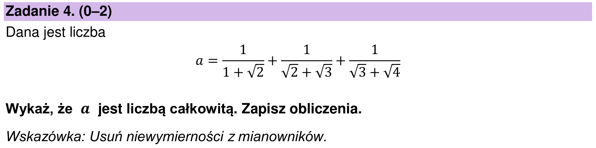 Zbiór zadań 2022 – podstawa, podgląd zadania 4