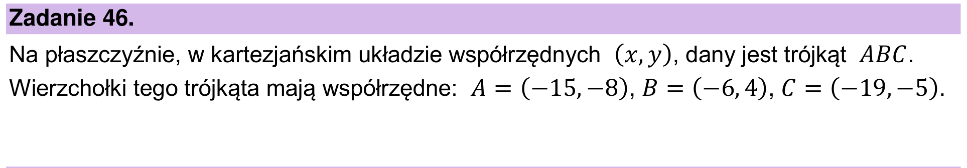 Zbiór zadań 2022 – podstawa, wstęp zadania 46