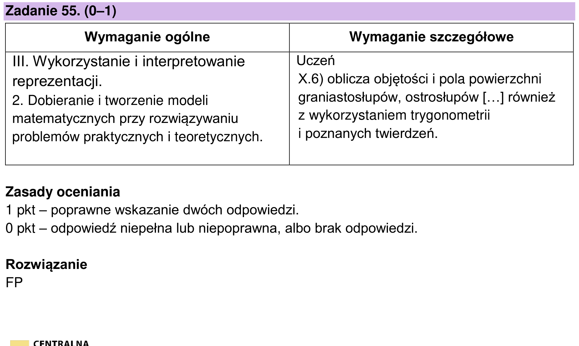 Zbiór zadań 2022 – podstawa, odpowiedź do zadania 55, fragment 1