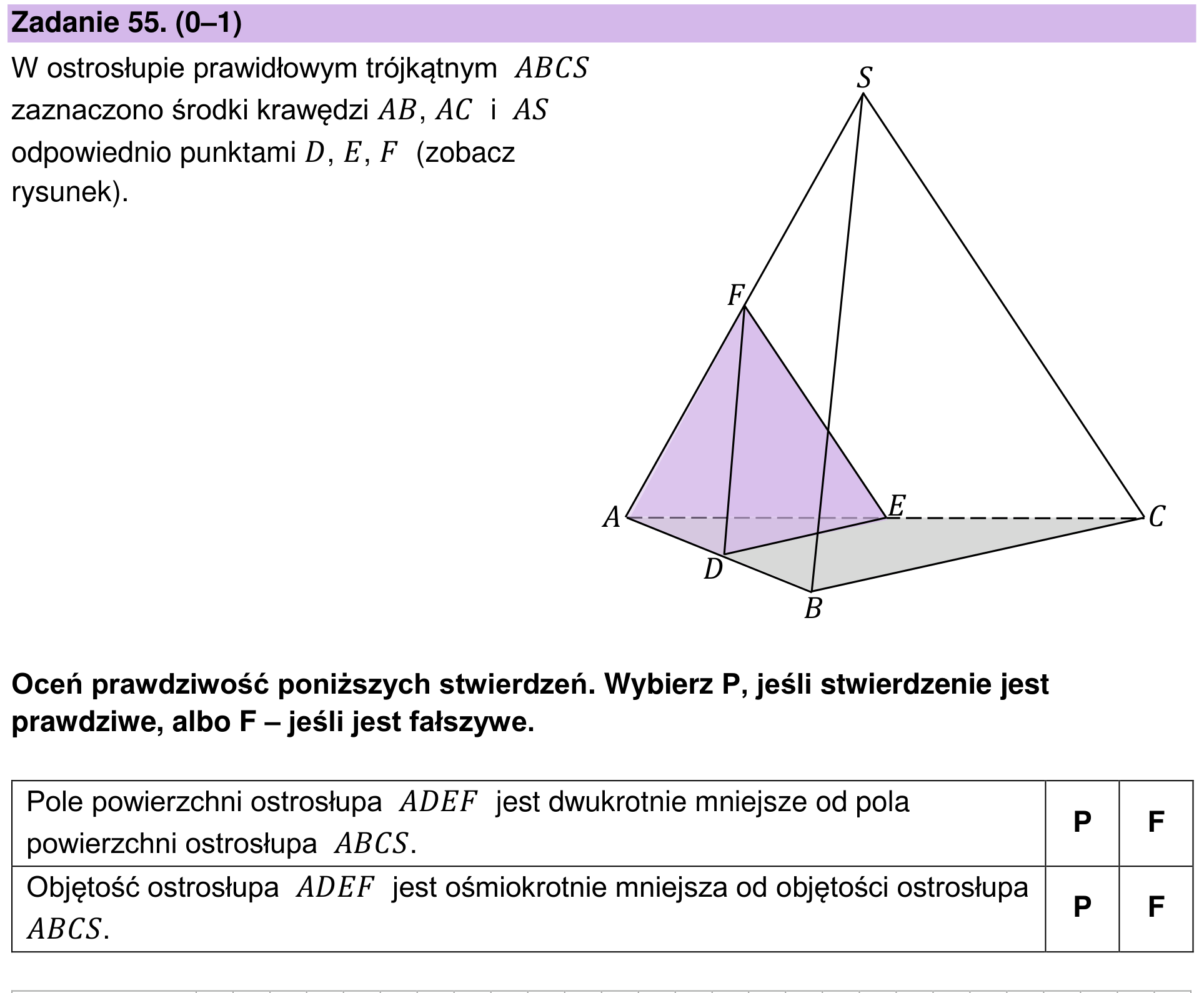 Zbiór zadań 2022 – podstawa, zadanie 55