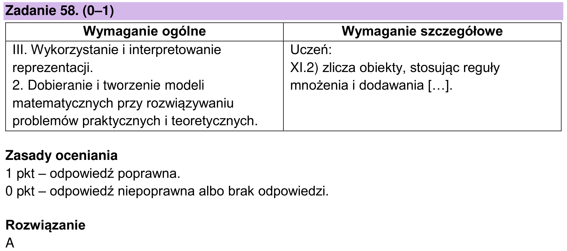 Zbiór zadań 2022 – podstawa, odpowiedź do zadania 58