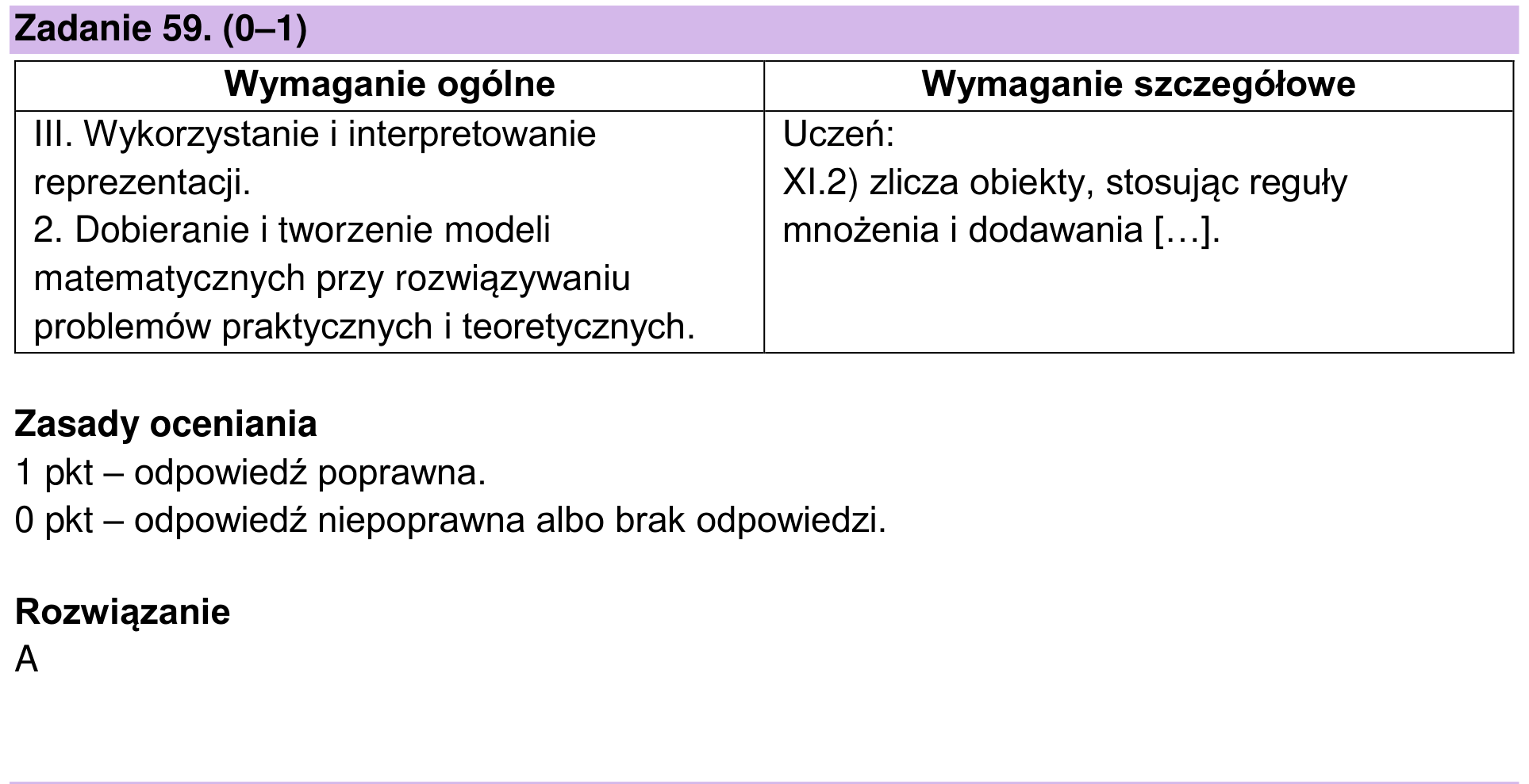 Zbiór zadań 2022 – podstawa, odpowiedź do zadania 59