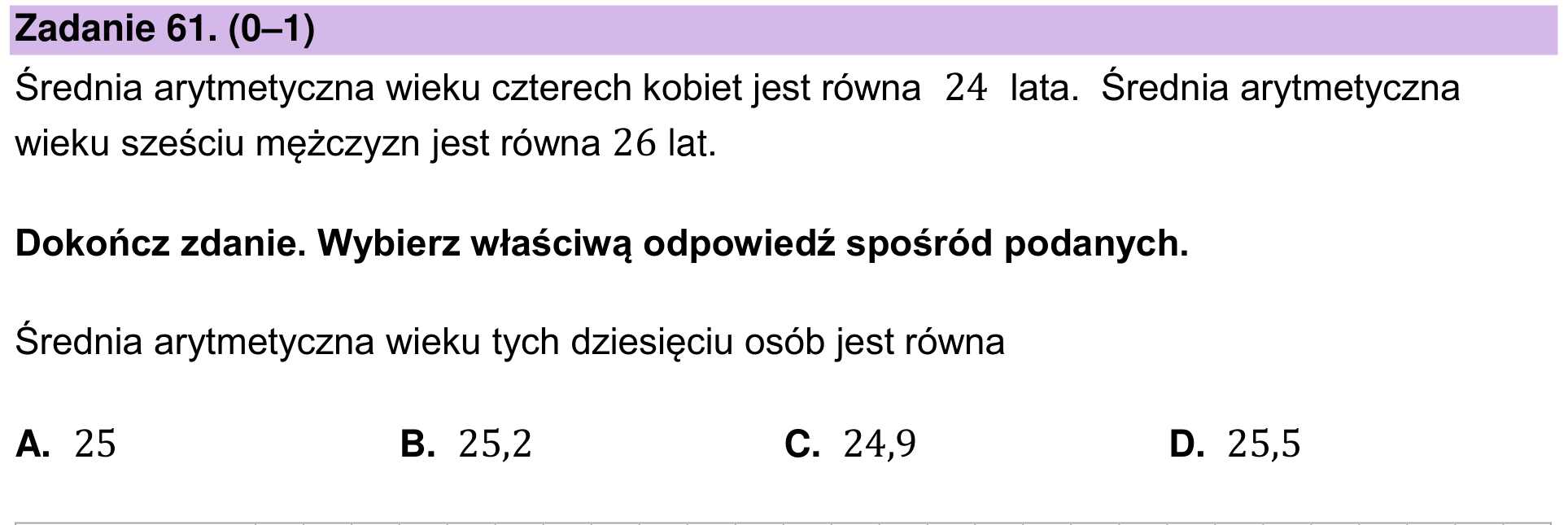 Zbiór zadań 2022 – podstawa, zadanie 61