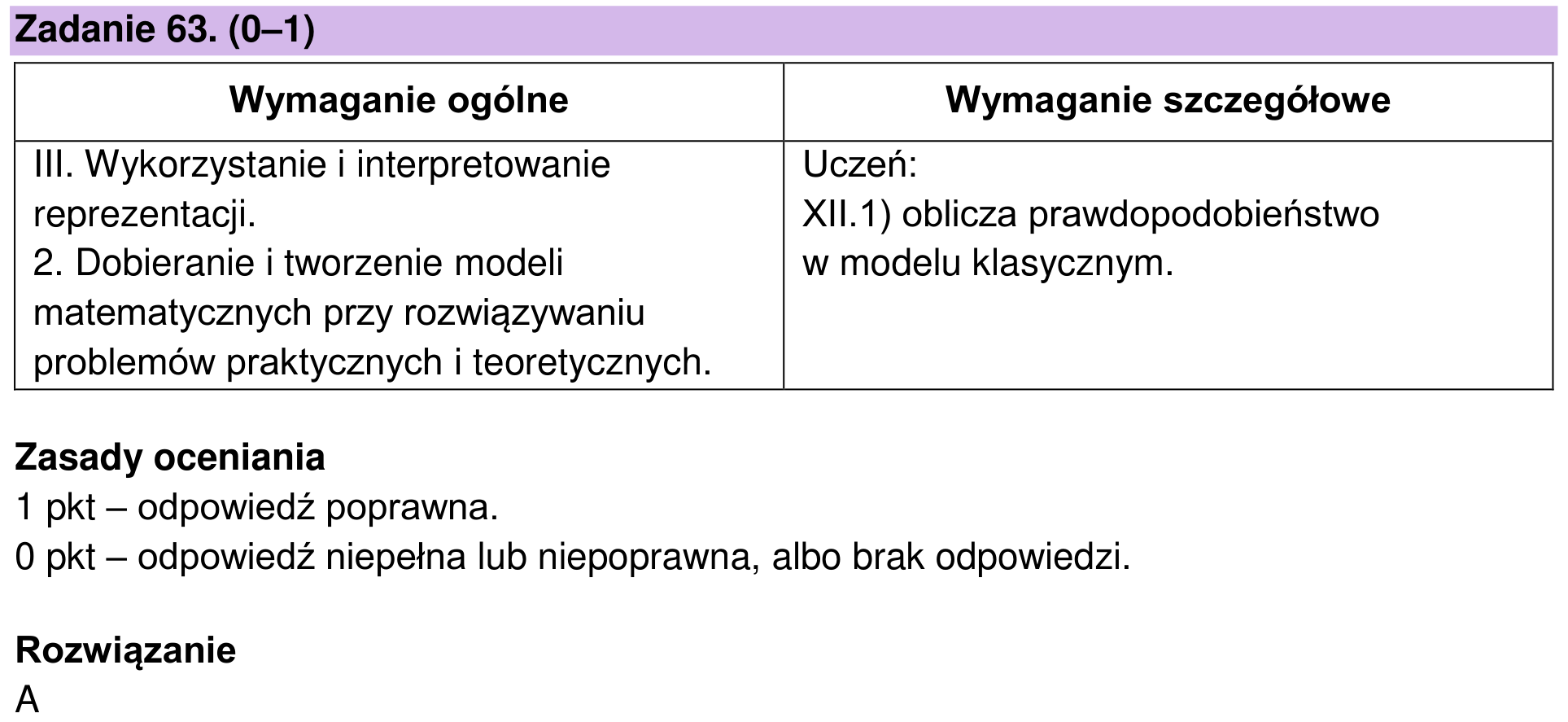 Zbiór zadań 2022 – podstawa, odpowiedź do zadania 63