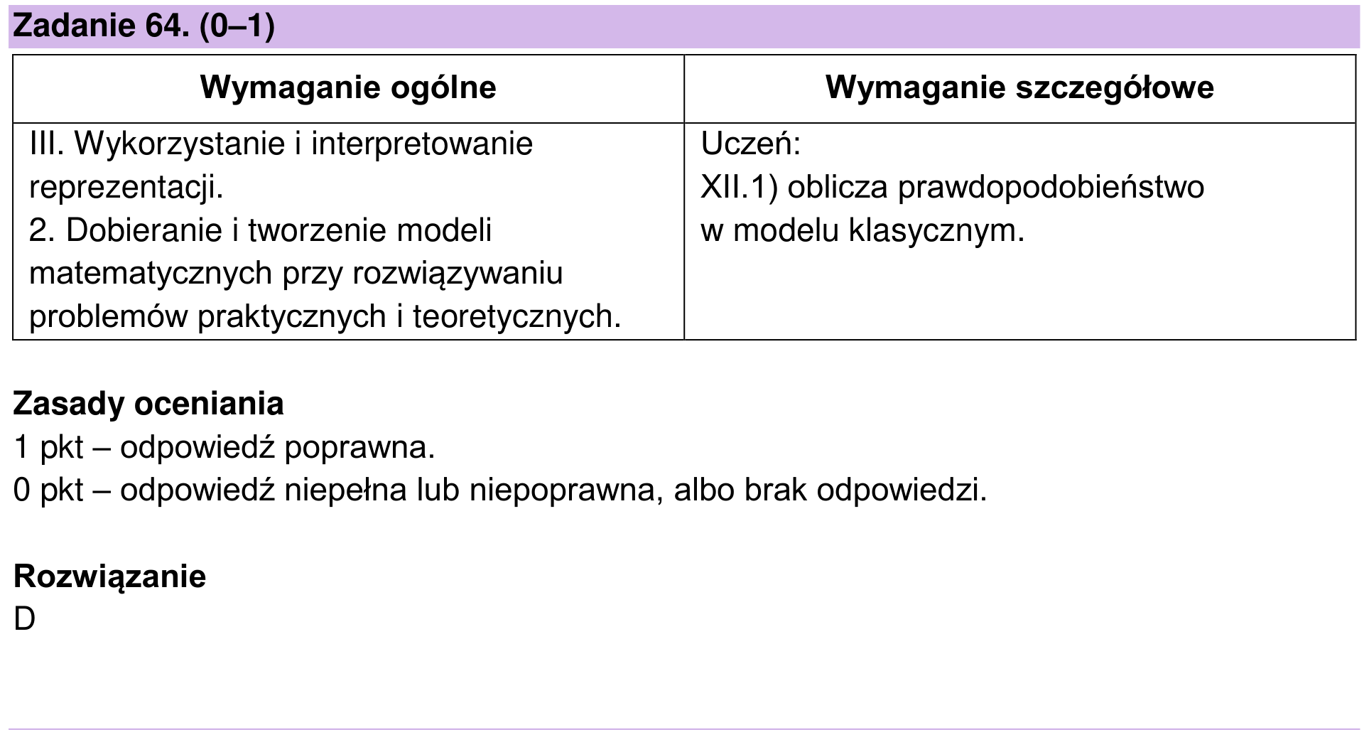 Zbiór zadań 2022 – podstawa, odpowiedź do zadania 64