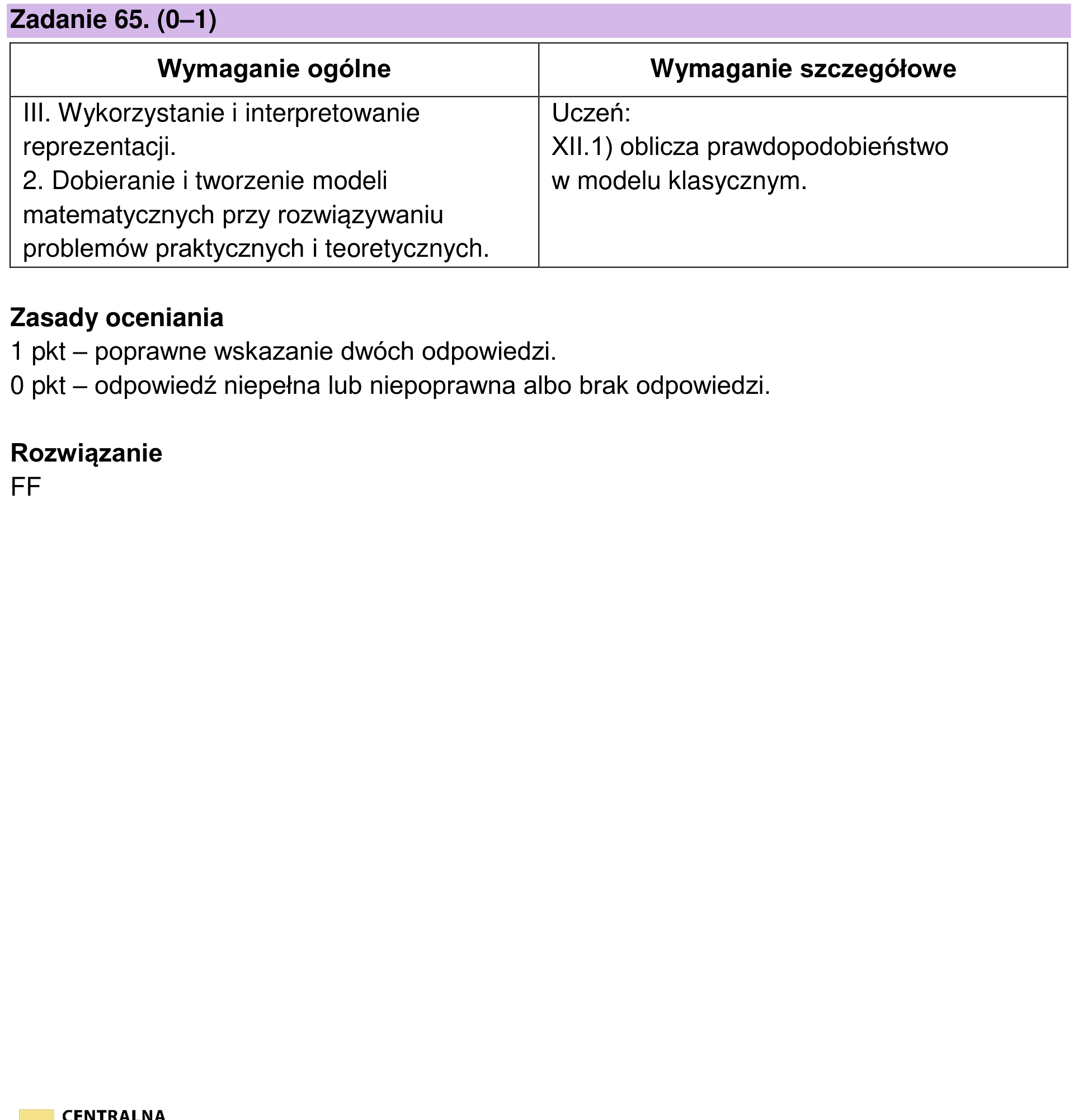 Zbiór zadań 2022 – podstawa, odpowiedź do zadania 65, fragment 1